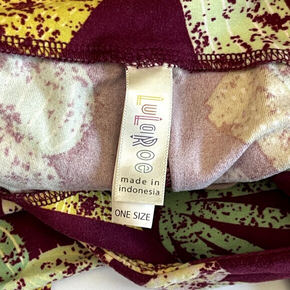 Lularoe OS Leggings PLANT CACTUS SUCCULENT PRINT One Size - Picture 4 of 5